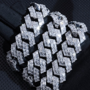 สร้อยคอฮิปฮอปแบบสั่งทำพิเศษประดับเพชรโมอิสซาไนต์ เงินแท้ชุบทอง ได้รับการรับรองจาก GRA - Product Image 6