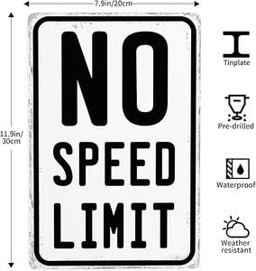 الأكثر مبيعًا علامة جديدة للحد من السرعة لانهائية مضحكة من الألومنيوم تحذير واضح علامة دائمة مشرقة ومرئية - Product Image 4