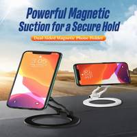 Support magnétique pour téléphone TKT, support pliable pour bureau, béquille N52 en alliage de zinc, rotation à 360°, universel Pro pour iPhone et Android
