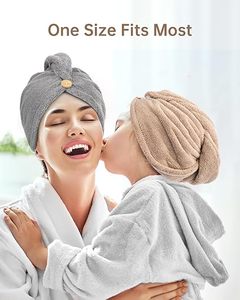 ผ้าขนหนูโพกผมแบบสปา ซึมซับเร็ว แห้งไว ป้องกันผมชี้ฟู ไม่พันกัน - Product Image 5