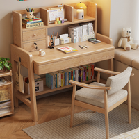 Bureau d'étude en bois massif avec huche et 2 tiroirs, bureau d'écriture ergonomique à hauteur réglable pour enfants, vente en gros pour chambre et appartement