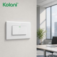 Interruptor de Luz Modular de Pared Kolani 120 Wide Rocker de Una Vía, Panel de Control de Lámpara Iluminado con Botón Grande Oculto 120