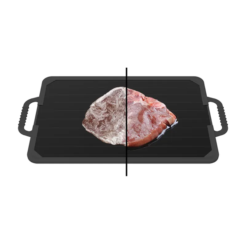 Vassoio di sbrinamento in alluminio per carne congelata con sbrinamento superveloce, piatto di scongelamento per pollo e pesce che scongela l'incontro surgelato