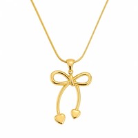 Collier Pendentif Nœud en Acier Inoxydable Plaqué Or 18K, Étanche et Inaltérable, Meilleure Vente 2026, Prêt à l'Expédition en Gros