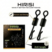20 pièces HIRISI Connecteurs de montage rapide en acier inoxydable pour pêche à la carpe, anti-emmêlement, pour montage de ligne de pêche, AE007