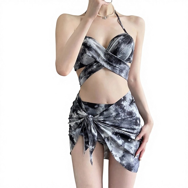 Bikini Swimsuit Women's  Piece Chiffon Set Sexy Underwire Push-Up Slimming Figure-flattering Fashionable Hot Spring Wholesale
