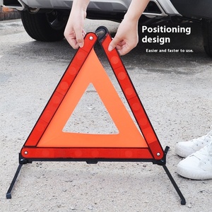 Panneau d'avertissement <span class=keywords><strong>de</strong></span> <span class=keywords><strong>stationnement</strong></span> d'urgence pour voiture Triangle réfléchissant Support pour trépied Panneau en plastique monté sur véhicule - Product Image 3