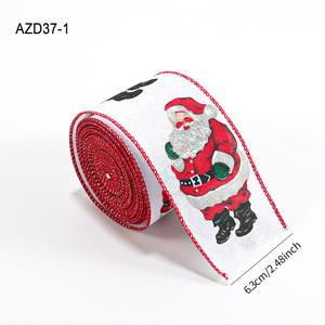 Écologique 6.3cm Ruban De Noël Dessin Animé Père Noël Toile De Jute Ruban <span class=keywords><strong>Arbre</strong></span> De Noël Guirlande Cadeau Boîte Noeud Papillon Décoration - Product Image 6