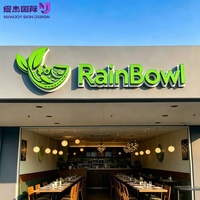 Enseigne LED 3D personnalisée style Kawaii en acrylique et métal, pour extérieur, avec bord lumineux, résistante aux intempéries, pour l'image de marque des restaurants