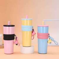 Gobelet isotherme en acier inoxydable personnalisé avec dégradé de couleurs, bande en silicone anti-chute et cordon décoratif, idéal pour les cadeaux (vente en gros)