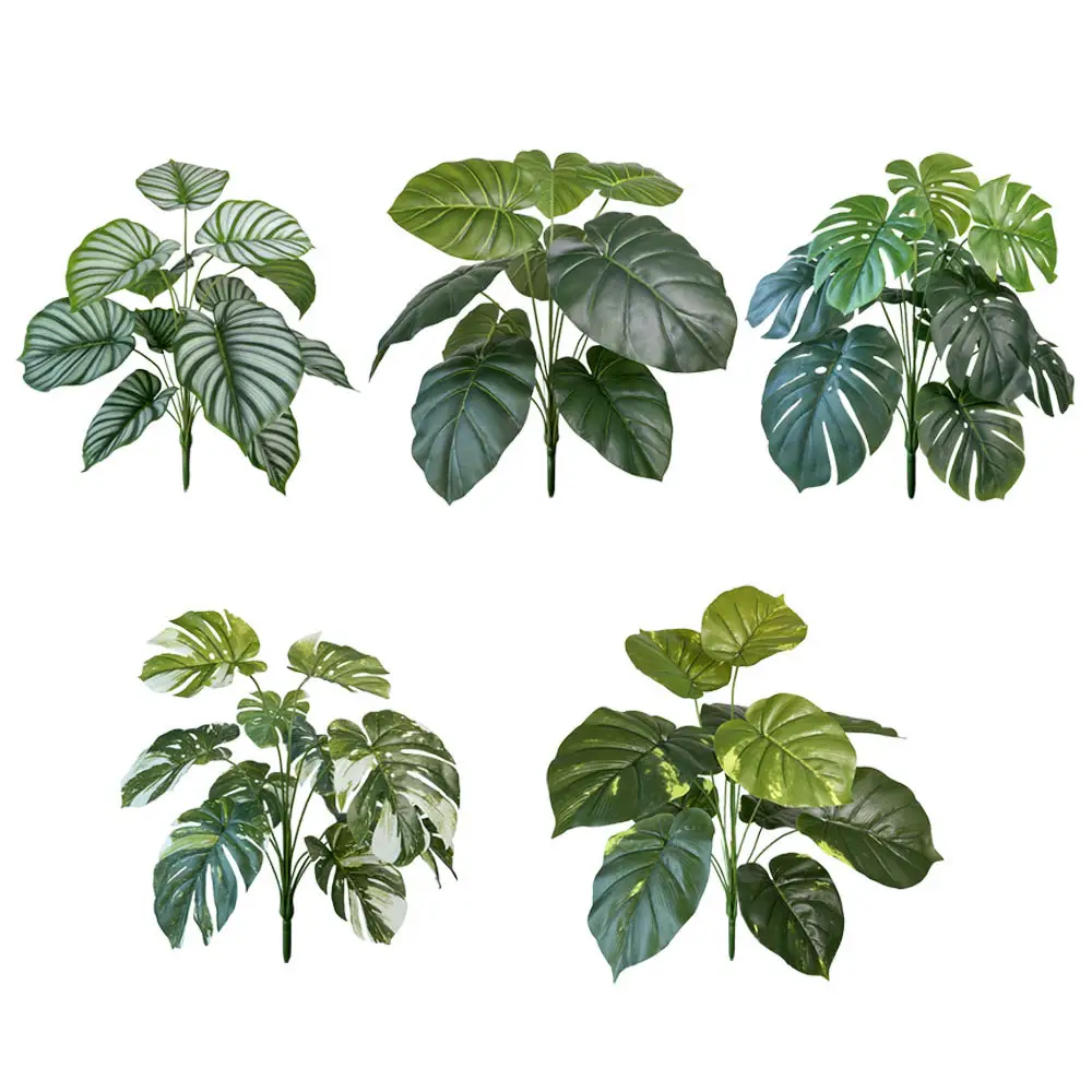 몬스테라 식물 플라스틱 잎 실내 가정 장식 작은 대형 가짜 분재 식물 가정 장식용 인공 식물 나무
