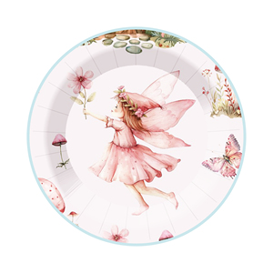 Juego de Decoración para Fiestas Infantiles DAMAI, Platos y Vasos de Papel con Diseño de Hongo Elfo Rosa, Juego de Vajilla para Fiestas de Cumpleaños - Product Image 4