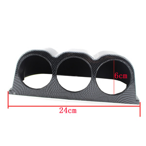 Soporte de Montaje Universal para Medidor de Automóvil de 3 Orificios y 6 cm, Base de Plástico con Textura de Carbono Negro Mate para el Tablero - Product Image 5
