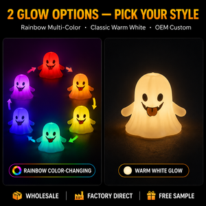 Luci Notturne LED a Forma di Fantasma per Halloween, Candele Luminose, Decorazioni per Feste, 2 Colori Opzionali - Product Image 3