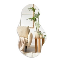 Miroir de salle de bain mural sans cadre en verre, style minimaliste moderne, forme nuage, pleine longueur, sans éclairage, pour salon