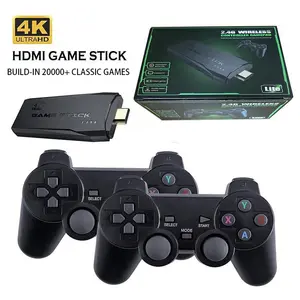 Stik Game nirkabel genggam 2.4G, Gamepad kontroler nirkabel genggam 4K HD 20000 + klasik portabel retro kotak TV game m8 konsol video Game