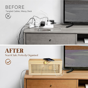 LG Eco Friendly Cable Desktop Cable Storage Management Box Boite De <span class=keywords><strong>Gestion</strong></span> De Madera Cable Organizadores Caja con tapa - Product Image 3