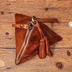 Porte-clés en cuir personnalisé, porte-monnaie, pochette à clés, organiseur avec sangle de poignet, portefeuille de luxe en cuir pour femme - Product Image 4