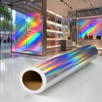 Rollo de Vinilo PVC Holográfico Imprimible con Láser, Autoadhesivo, Brillante, Resistente al Agua y a los Rayos UV, Material para Publicidad Exterior, 1.27m x 50m