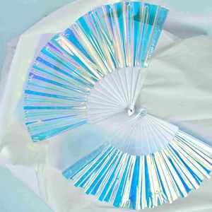 New Arrival 23 cm Rave Clack Hand Fan Carved Folding Shade PVC for Halloween Occasions - Product Image 5