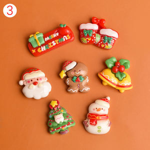 Cabujón plano de resina con diseño navideño de dibujos animados para la fabricación de joyas DIY, horquillas, decoración de fundas de teléfono y accesorios - Product Image 6