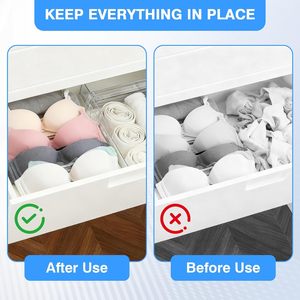Adjustable Transparent PP <b>Drawer</b> Dividers 4\" High 10.6-17\" Expandable Rectangle Organizers for Clothes <b>Tools</b> Jewelry Storage - Product Image 5
