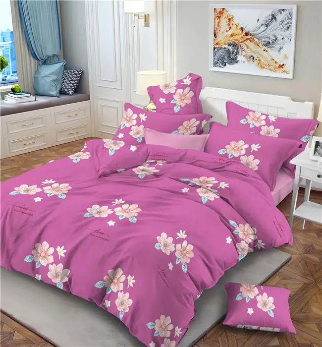 โพลีเอสเตอร์พิมพ์แปรงผ้าปูที่นอนผ้า Hello Kitty ออกแบบจากโรงงาน Weifang
