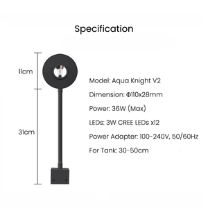 Lumière LED pour aquarium marin Spectra Aqua Knight <span class=keywords><strong>V2</strong></span> 36W avec minuterie intégrée pour réservoir de corail nano - Product Image 6