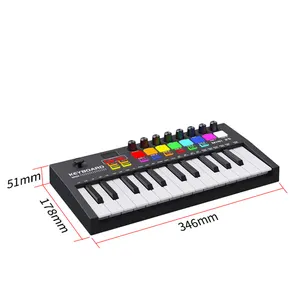 Midi Synthesizer Music Pianoポータブルオーディオ25キーUSBエレクトリックオルガンMIDIキーボードコントローラーカラフルなコントローラーキーボード