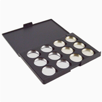 Palette de fards à paupières noire mate vide 12 couleurs en gros avec insert magnétique souple en EVA pour emballage cosmétique