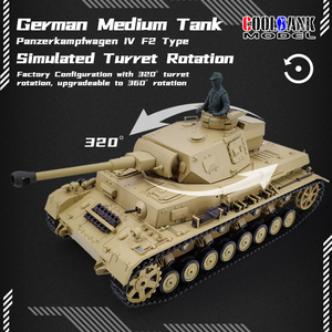 COOLBANK 1/16 Panzer IV <span class=keywords><strong>allemand</strong></span> Ausf. Tank moyen télécommandé F2, modèle de collection pour les passionnés de chars de la Seconde Guerre mondiale, MT - Product Image 3