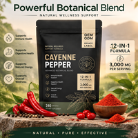 Gélules de piment de Cayenne, de betterave et de berbérine à marque privée OEM, 240 unités, complément alimentaire pour la santé, approvisionnement en gros