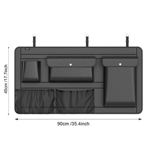 Boîte de rangement de voiture en cuir PU multi-usages réglable à haute capacité, organisateur de coffre à 5 compartiments, organisateur de siège arrière de voiture, sacs organisateurs de siège arrière - Product Image 4