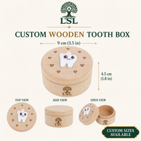 Boîte à dents de bébé en bois gravée sur mesure, en bois naturel, boîte à souvenirs de la Fée des Dents, caractéristiques durables pour la croissance et les souvenirs de l'enfant