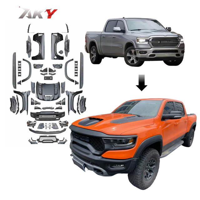 For Dodge Ram 1500 2013-2018Y Upgrade to 2021 TRX Car Auto Body Kit Parts for Ram TRX Car Accessories Bumper Headlight