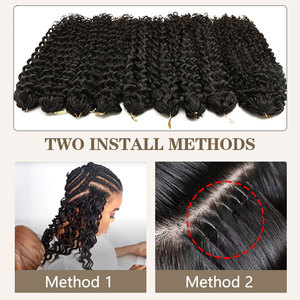 Cabello Humano Rizado Birmano de Doble Trama FH con Nudo Milagroso para Crochet, Puntas con Efecto Pluma, Trenzas de Cabello Humano para Crochet - Product Image 5