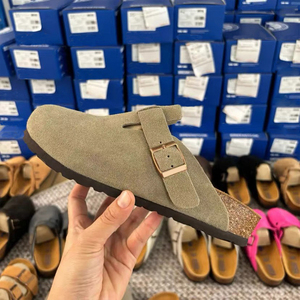 Birkenstocks Mocassins en cuir véritable pour hommes et femmes - à enfiler Printemps/Été/Hiver Semelle extérieure en EVA Semelle intermédiaire en daim de vache Mode <span class=keywords><strong>plage</strong></span> - Product Image 1