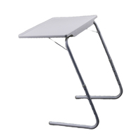 Table pliante légère en plastique avec plateau réglable, bureau portable pour ordinateur portable, table de repas pour canapé et lit