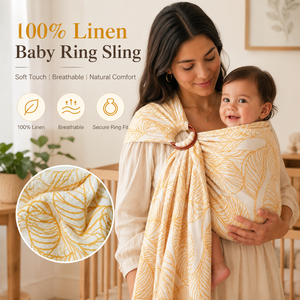 100% lin imprimé tissu pour porte-bébé bébé Wrap anneau fronde personnalisé tissu <span class=keywords><strong>de</strong></span> haute qualité - Product Image 1