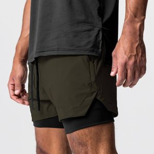 Pantalones Cortos Deportivos 2 en 1 para Hombre, con Logotipo Personalizado, para Entrenamiento, Gimnasio, Verano, Transpirables, con Forro, Ropa de Playa - Product Image 5