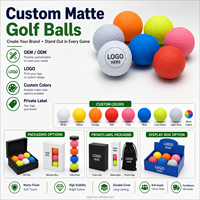 Balles de golf XJT finition mate, vente en gros, haute visibilité, balles d'entraînement colorées, logo personnalisé, prix d'usine, approvisionnement en vrac