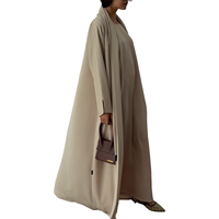 Abaya pour femme en satin ouvert à manches fendues, style traditionnel et modeste, de haute qualité, personnalisée OEM, du fabricant de vêtements de Dubaï pour le Ramadan et l'Aïd