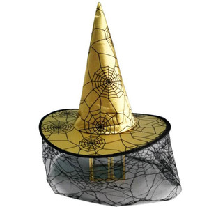 Venta al por mayor promocional decoración <span class=keywords><strong>de</strong></span> fiesta niños adultos <span class=keywords><strong>bruja</strong></span> negra mago terciopelo disfraz gorras Cosplay Halloween sombreros - Product Image 3