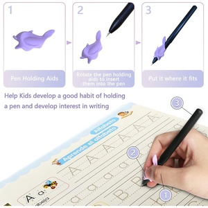 Cuaderno de práctica de caligrafía reutilizable para niños, plantilla de práctica de caligrafía francesa <span class=keywords><strong>Montessori</strong></span> Sank Groove, cuaderno de práctica con bolígrafo mágico - Product Image 6