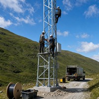 Menara Observasi Anemometer Tiang Angin Berbingkai Baja Galvanis Celup Panas untuk Pemantauan Sumber Daya Angin dan Penentuan Lokasi Pembangkit Listrik Tenaga Angin