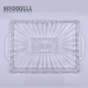 Assiettes de fruits plateau en cristal, chargeur carré en verre transparent 12 pièces, décoration plateau pour table