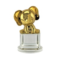 Décoration intérieure en métal, statue d'éléphant, de Souvenir, avec base en cristal, joli cadeau