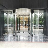 Porte automatique à deux ailes avec capteur de sécurité en aluminium et verre pour banque, hôpital, entrée commerciale