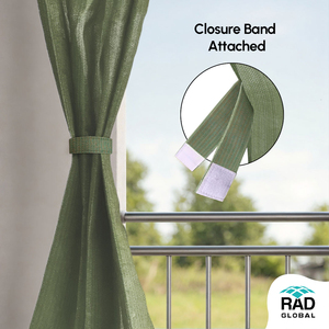 Rideaux d'extérieur à œillets Bamboo Breeze 180 GSM avec un teint vert naturel doux et un tissu filtrant la lumière pour un balcon ou un patio apaisant - Product Image 3