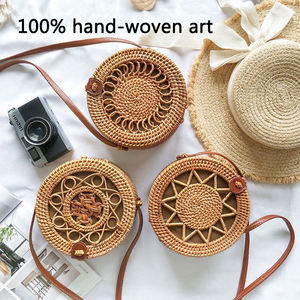 2026 OEM 100% Woven Natural Rattan Women <strong>Mini</strong> Handbag Gift <strong>Basket</strong> <strong>Hamper</strong> Bamboo Rattan Wicker Organizers Woven Storage <strong>Baskets</strong> - Product Image 2